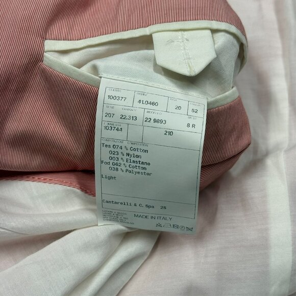 Alessandro Cantarelli Blazzer Lightweight Cotton Unstructered Italy Pink 42R - Picture 9 of 9